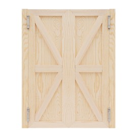 Solid Wood Swinging Saloon Cafe Doors, 180°Auto Close Partition Doors, Interior Double Panel Pine Wood Swing Door with Hinges for Kitchen Bar Pub Entrance Hallway Restaurant (Burlywood, 27.55*35.43in)
