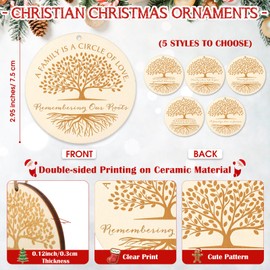 40 Pcs Christmas Family Reunion Gifts Ornaments for Tree Wooden Family Reunion Favors Christmas Tree Decorations Remembering Our Roots for Christmas Family Gathering Party