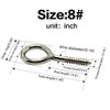ECKJ Metal Eye Hooks - 20 Pieces, Silver Nickel Plated,