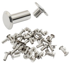Hitefu 30 Set Chicago Screws, M5 x 12mm Binding Screws with Phillips Head, 1/2 Inch Button Rivets for Leather, Belt, Bookbinding