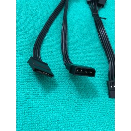 SEASONIC 2 pcs  IDE/Molex 4 Pin Male To Serial ATA SATA 15 Pin Female Power Adapter Cable