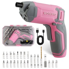 WORKPRO Powerful 3.6V Cordless Electric Eccentric Screwdriver Set with 240 RPM 7Nm High-Torque Motor | Versatile Mini Drill with 24-Piece Bit Set | Perfect for DIY Projects and Gift for Ladies