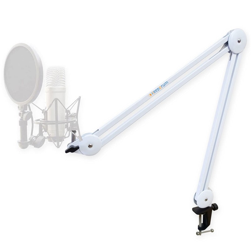 keepdrum MS138 Microphone Arm White + MS089 Microphone Spider for