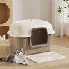 Cat Litter Box with Litter Mat and Scoop,High Wall Enclosed