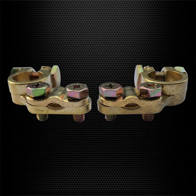 Ampper Brass Battery Terminals Connectors Clamp, Top Post Battery Terminal