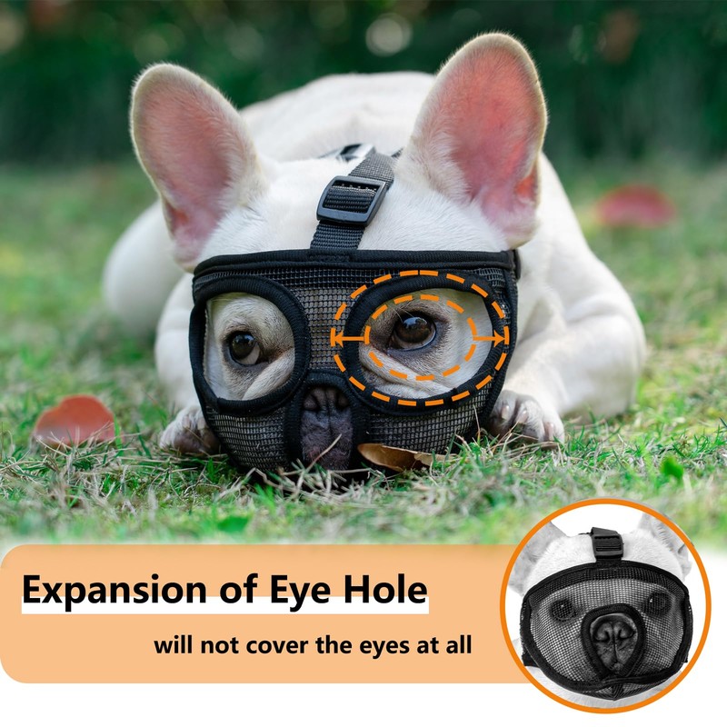 Ohcozzy Short Snout Dog Muzzle with Enlarged Eye Hole, Soft