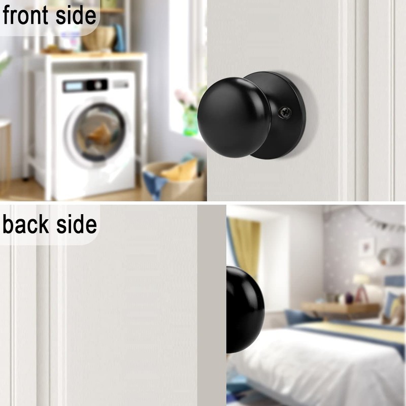 Probrico Dummy Door Knobs, 4 Pack Black One Side Dummy