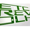 AFX-TRIMS 3D LIME GREEN DOMED RAISED TAILGATE LETTERS FOR 2021-22
