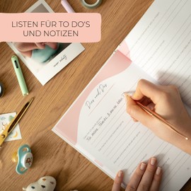 DESIGN WUNDER Pregnancy Diary for Entering in Pregnancy - Beautiful Memories as a Gift for Pregnancy Collected in Pregnancy Diary - Memory Book Diary