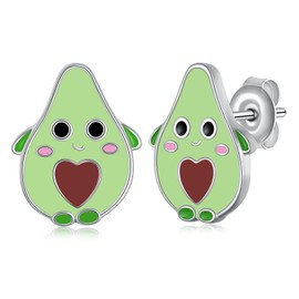 Avocado Stud Earrings 925 Sterling Silver Avocado Stud Avocado Jewelry Gifts for Women