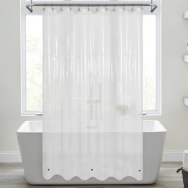 Mrs Awesome Shower Curtain Liner with Magnets, 72x72 Frosted PEVA Plastic Shower Curtain for Bathroom, Lightweight & Waterproof, 72 x 72, Frost