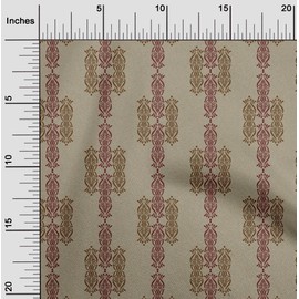 oneOone Velvet Light Brown Fabric Floral Quilting Supplies Print Sewing Fabric by The Yard 58 Inch Wide