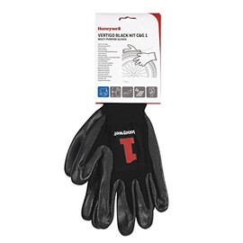 Honeywell 2232270-08/SPS PSS Vertigo Black Nit C&G 1 Cut Protection Gloves, Fine handling in greasy environment, EN 388 4121 - Size 8 (1 pair, carded)