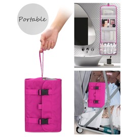 Travel Hanging Toiletry Bag for Women Men Large Capacity Makeup Bag Waterproof Cosmetic Storage Organizer Case for Bathroom Shower (Hot Pink, Large)