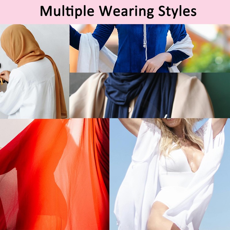 lifwimner Chiffon Scarf Women's Summer Festive Scarf for Evening Dress,