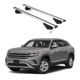 ERKUL Roof Rack Cross Bars for VW Volkswagen Atlas Cross Sport 2020-2025 | Aluminum Crossbars with Anti Theft Lock for Rooftop | Compatible with Flush Rails - Silver