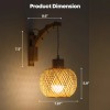 NookNova Set of 2 Wall Sconces Boho Woven Rattan Wall