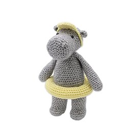 Hardicraft DIY Crochet Kit with Instructions and Material for Henny Hippo, 23 cm