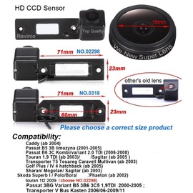 Waterproof Reversing Camera in License Plate Light IR Night Vision Parking Aid Vehicle-Specific Camera for Caddy Passat Transporter T5 Touran Golf Sharan Skoda Superb Polo Touareg