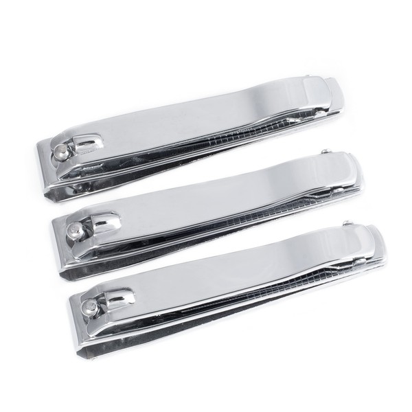 REFINE Straight Cut Toenail Clipper, Deluxe with Swing-Out Attached Metal File - 3 ct