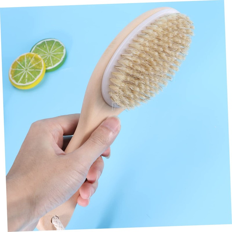 minkissy Pcs Curved Handle Bath Brush Natural Bristle Massage Brush