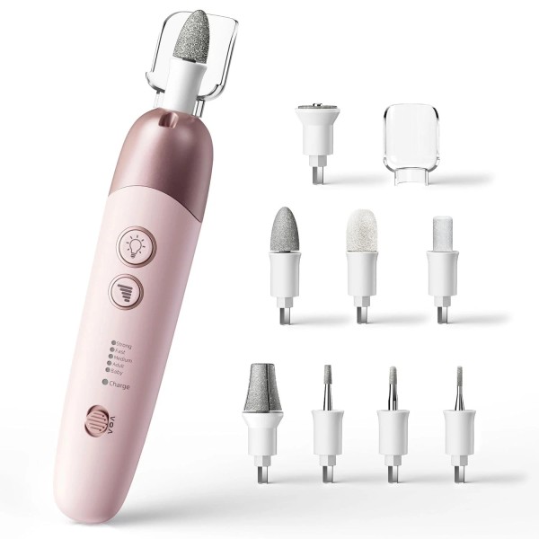 7d24hcare Cordless Electric Nail File Set, Portable Drill Machine, Pink
