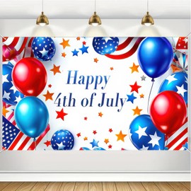 BlissYard Happy 4th of July Background Banner 71 x 43 Inch America Independence Day Indoor Outdoor Patry Decorations Independence Day Theme Veterans Day Memorial Day Decorations Banner