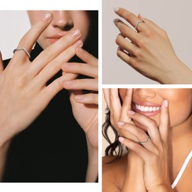 Silver Wishbone Rings for Grils, Minimalist Lucky Love Bands Ring for Bestfriends Sister Classmate Daughter, Cute Eternity Infinity Ring for Birthday Thanksgiving Christmas, Size 5