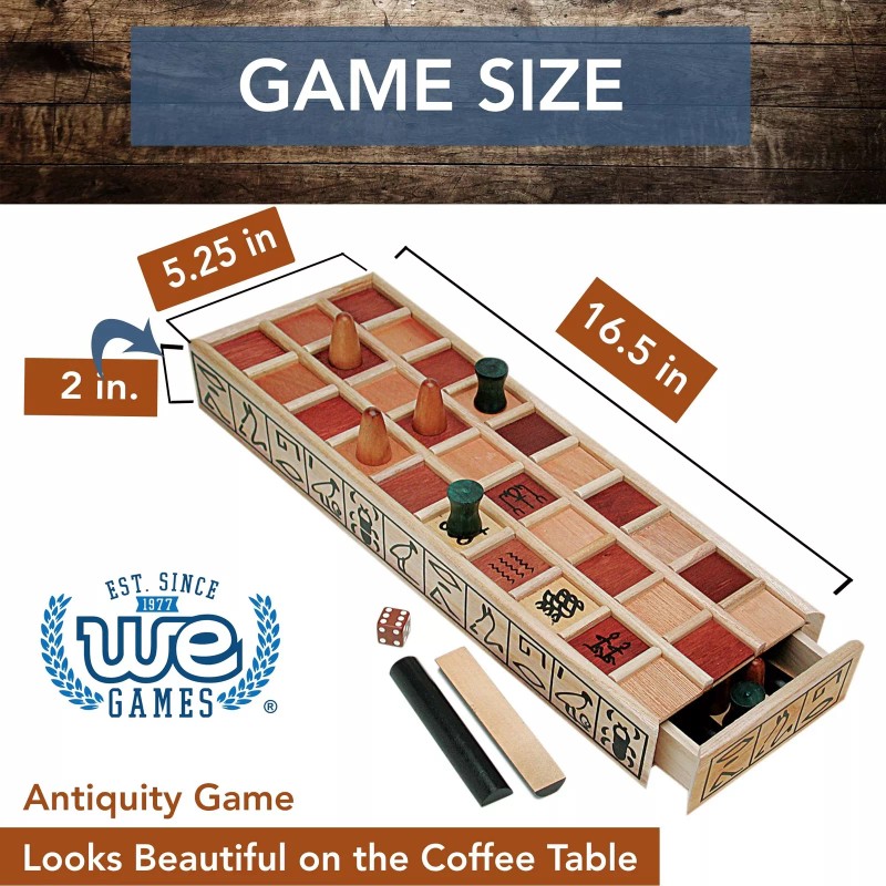 WE Games Senet Ancient Egyption Wooden Board Games, Strategy Board