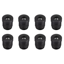 uxcell 8Pcs Inserts for Round Tubes with M6 Thread, for 19mm/0.75" OD Round Tube, Round Black Plastic Plug Caster Insert Chair End Caps Furniture Leg Plug