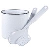 Golden Rabbit Enamelware - Solid White Pattern - Utensil Holder