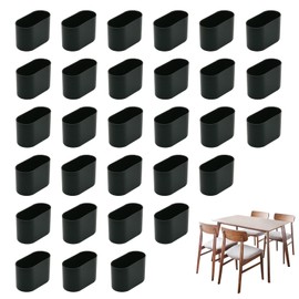 Pack of 30 Oval Chair Leg Caps, 40 x 20 x 25 mm, Foot Caps for Garden Chairs, Floor Protectors for Chairs, Chair Leg Caps for Garden Chairs, Outdoor Chair Leg Caps