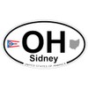 US Decal, Inc. Sidney, Ohio Oval Sticker with State Flag