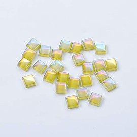 1x1CM Square Shape Yellow AB Color Mosaic Tiles for Home Decoration Crafts (Pack of 120) (Yellow AB)