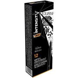 Bic Intensity 0.4 mm Fine Point Writing Felt Tip Pens (Pack of 12) 12 Black