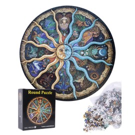 BNREOZA 1 x Zodiac Circle Puzzle, 1000 Pieces, Irregular Shape Puzzle, Puzzle for Adults, Educational Puzzle, Creative Puzzle for Adults, Tile Game Puzzle, Stress Relief Puzzle Toy