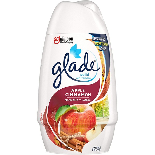 Glade Solid Air Freshener, Deodorizer for Home and Bathroom, Apple Cinnamon, 6 Oz, 12 Count