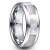 Vakki 8mm Mother of Pearl Shell Tungsten Carbide Wedding Ring