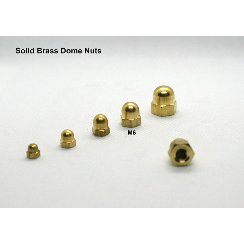 Dome Nuts Brass M6, 6mm Inner Diameter x 11.5mm Height