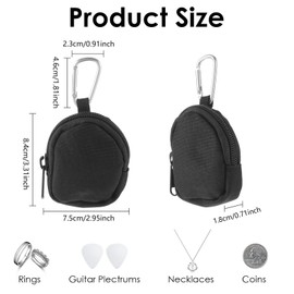 Nogeqi Ring Bag with Key Ring, Portable Travel Ring Storage on the Go with Carabiner, Small Fabric Ring Holder, Sports Ring Holder, Keychain for Rings, Necklace, Jewellery