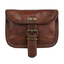 Leather Bum bag Belt Pouch Purse Vintage Leisure Weekend Practical Party Festival Handmade Brown Small Unisex Messenger Bag For Workout Running Travelling Men Women