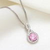 Gift From New York Necklace, Women's, Platinum, Processed, Pink, 925
