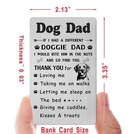 Jzxwan Dog Dad Gifts for Men, Dog Lover Gifts for Men, Dog Dad Christmas Birthday Card, Best Doggie Dad Present