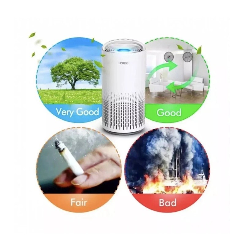 HOKEKI Air Purifier for Home Allergies Pets Hair Bedroom True