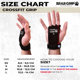Bear Grip Crossfit Palm Protector Leather Black 3 Hole Integrated Wrist Wrap XL