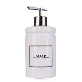 Accentra Vintage White Ceramic Soap Dispenser Soap Dispenser Liquid Soap Dispenser Bathroom Accessories for Sink, Bathtub or Shower