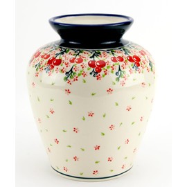 Polish Pottery Market Flower Vase, Handcrafted Polish Stoneware, 7 3/4" Tall - Zaklady Boleslawiec Poland, Flower Vase for Bouquet, Home Décor, Vase for Table, Fireplace, Shelf, Mantel