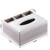 Multifunction PU Leather Tissue Box Holder with Stationery Remote Control