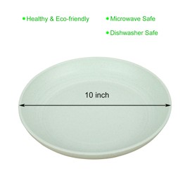 10 Inches Unbreakable Wheat Straw Plates - Reusable Plate Set - Dishwasher & Microwave Safe - Perfect for Dinner Dishes - Healthy for Kids Toddler & Adult, BPA Free & Eco-Friendly (10 Inches)