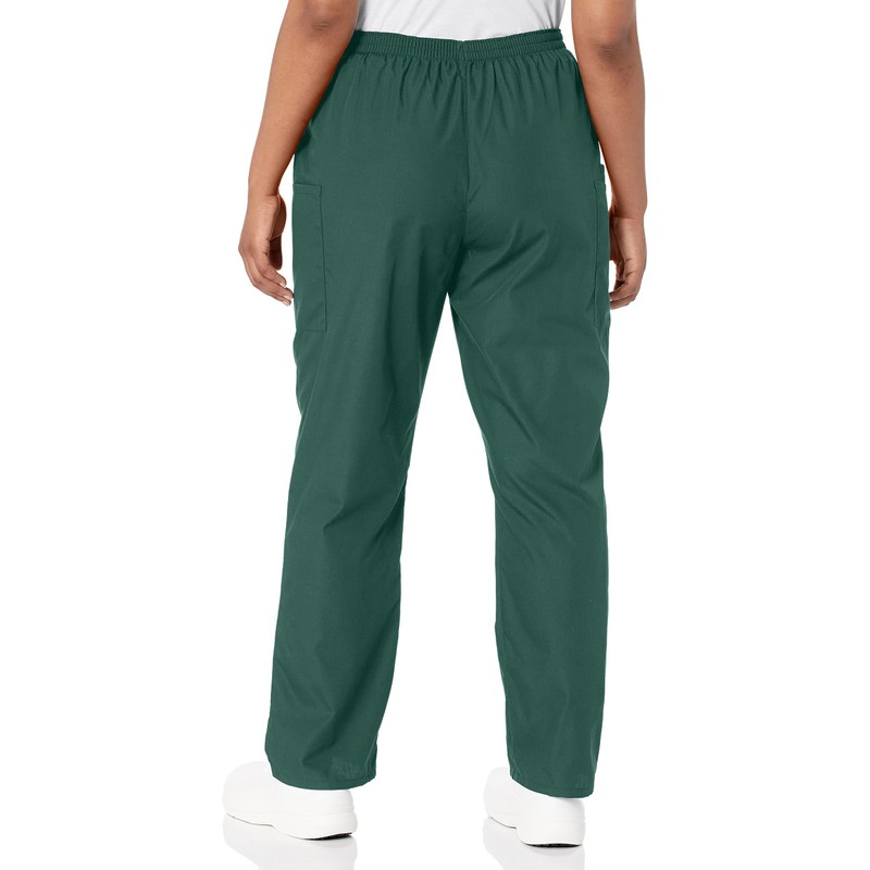 Cherokee Women's Workwear Elastic Waist Cargo Scrubs Pant, Hunter, 4X-Large